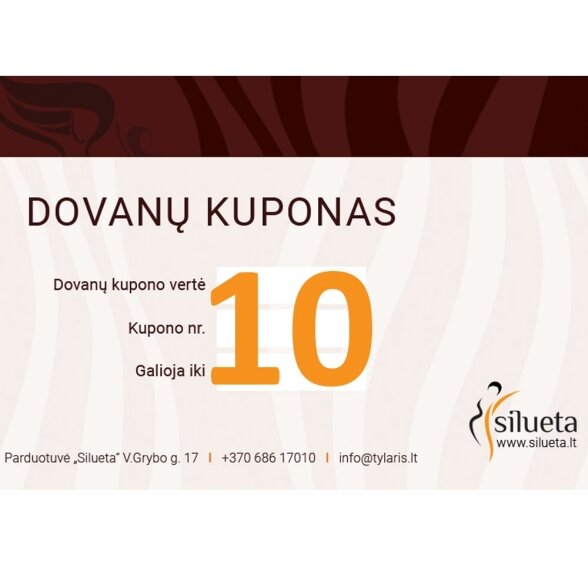 10 EUR vertės SILUETA dovanų kuponas