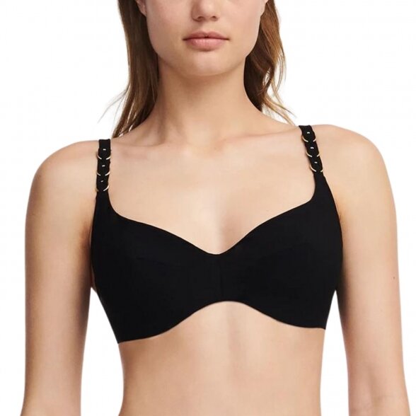 Chantelle Emblem Black swim bikini top C17T10