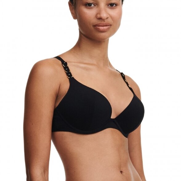 Chantelle Emblem Black push-up swim bikini top 3