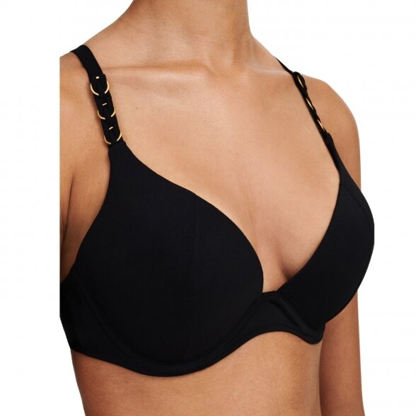 Chantelle Emblem Black push-up maudymosi kostiumėlio liemenėlė 2