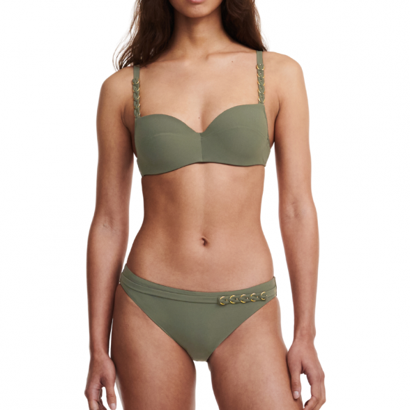 Chantelle Emblem Khaki Green swim bikini top 1