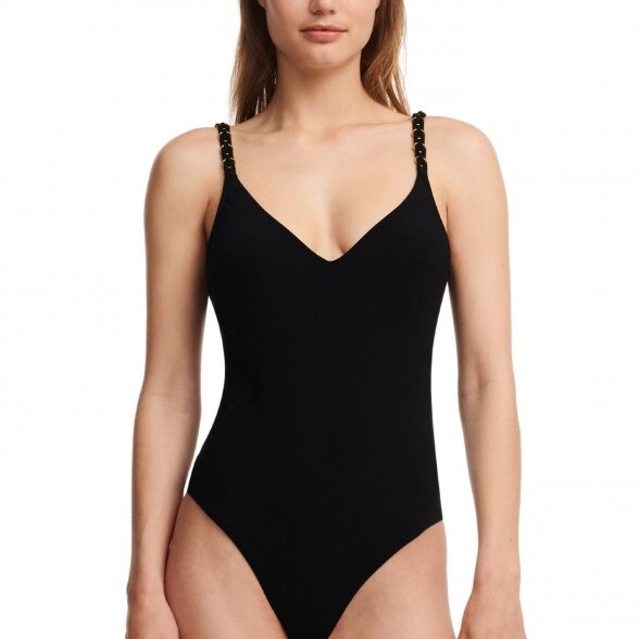 CHANTELLE Emblem Black Wirefree Triangle Spacer swimsuite