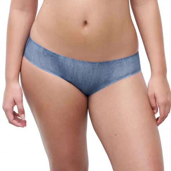 CHANTELLE Soft Stretch bezšuvju bikini biksītes Blue denim