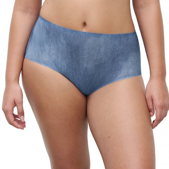 CHANTELLE Soft Stretch бесшовные высокие трусы Blue denim