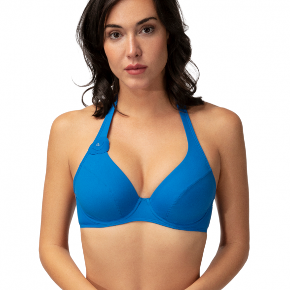 EMPREINTE Blue Flower swim bikini top