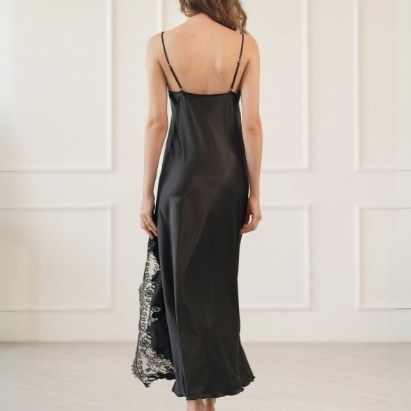 KOMILFO Obsidian silk nightdress 1