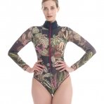 RODASOLEIL Botanicum smart swimsuite with sleeves and zipper