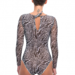 RODASOLEIL Fake zebra smart swimsuite with sleeves