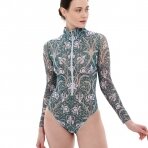 RODASOLEIL Irises smart swimsuite with sleeves and zipper