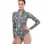 RODASOLEIL Irises smart swimsuite with sleeves and zipper