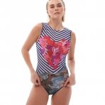 RODASOLEIL Stripes smart sleeveless swimsuit