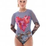 RODASOLEIL Stripes smart swimsuite with sleeves