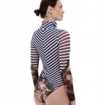 RODASOLEIL Stripes smart swimsuite with sleeves and zipper