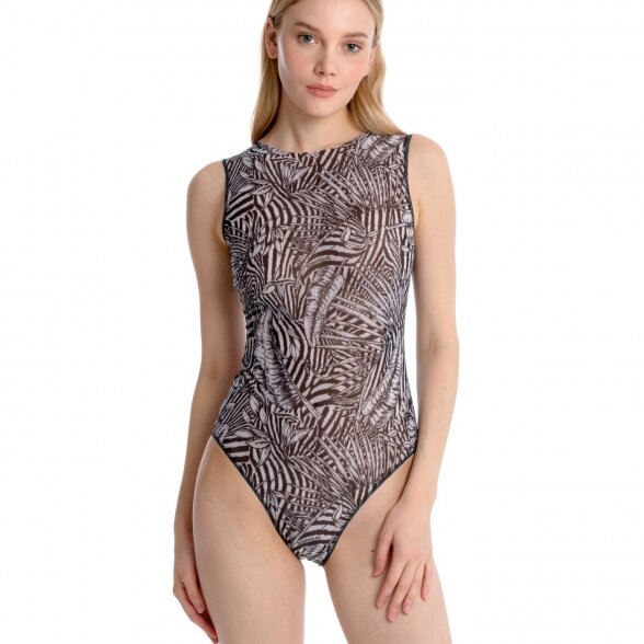 RODASOLEIL Fake Zebra smart sleeveless swimsuit 1