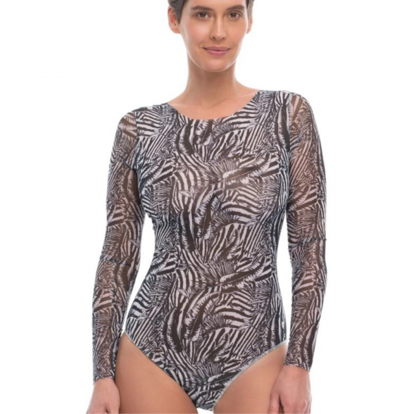 RODASOLEIL Fake zebra smart swimsuite with sleeves