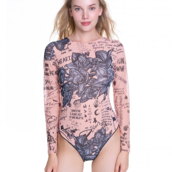 RODASOLEIL Nude Body-Art smart swimsuite with sleeves