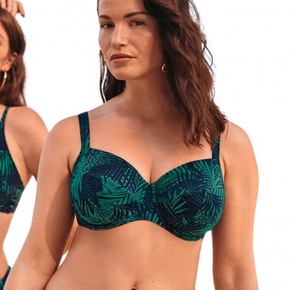 ROSA FAIA Luna Teal swim bikini top 1