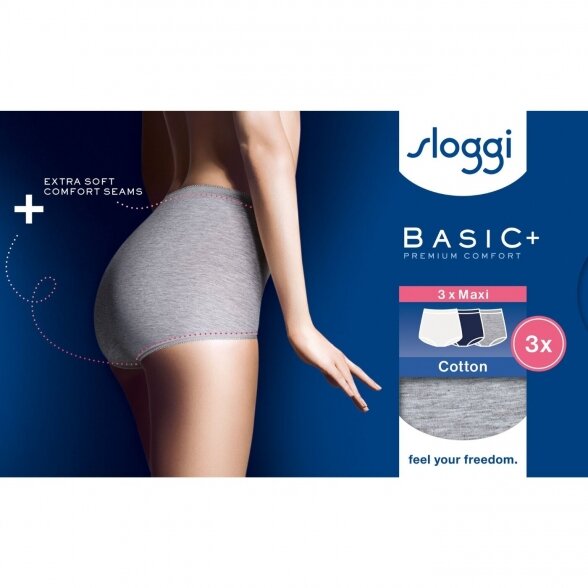 SLOGGI Basic+ Maxi 3 medvilninės kelnaitės 1