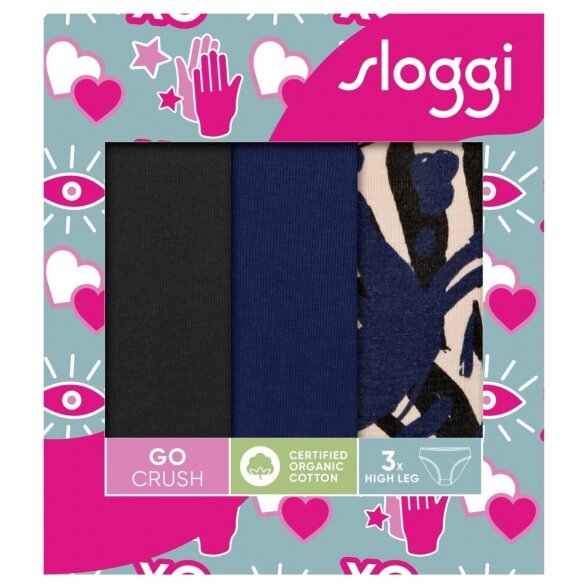 SLOGGI Go Crush High Leg трусы слипы из хлопка, 3 штуки 1