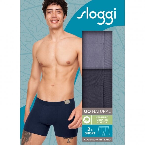 SLOGGI MEN GO Natural short vyriškų apatinių kelnaičių komplektas 3