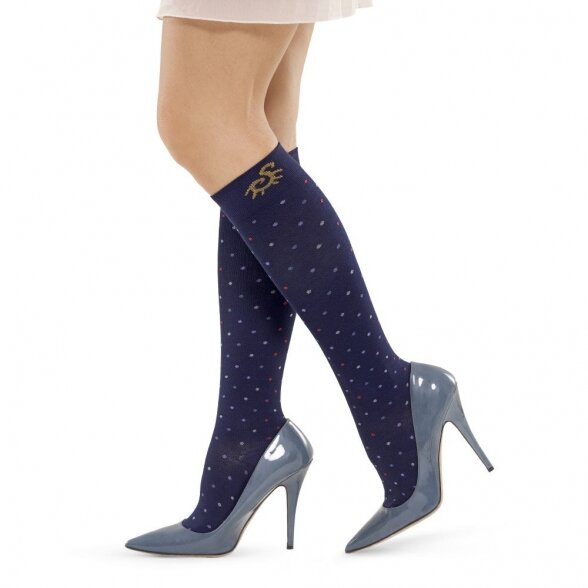 SOLIDEA Bamboo Pois compression knee highs 1