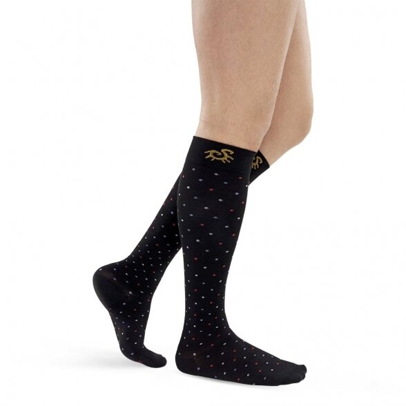 SOLIDEA Bamboo Pois compression knee highs 3