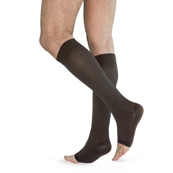 SOLIDEA Relax Unisex 70 den Punta Aperta compression knee highs 1