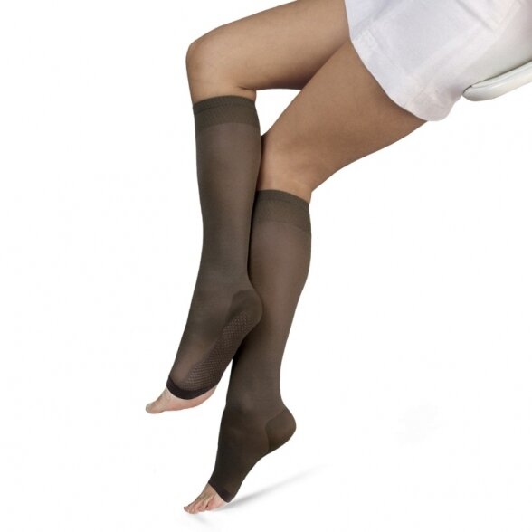 SOLIDEA Relax Unisex 70 den Punta Aperta compression knee highs