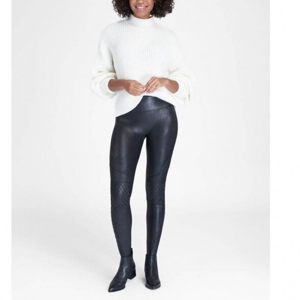 SPANX Quilted faux leather shaping leggings