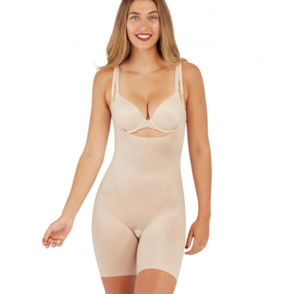 SPANX Thinstincts™ 2.0 Open-Bust Mid-Thigh koriģējošais bodijs