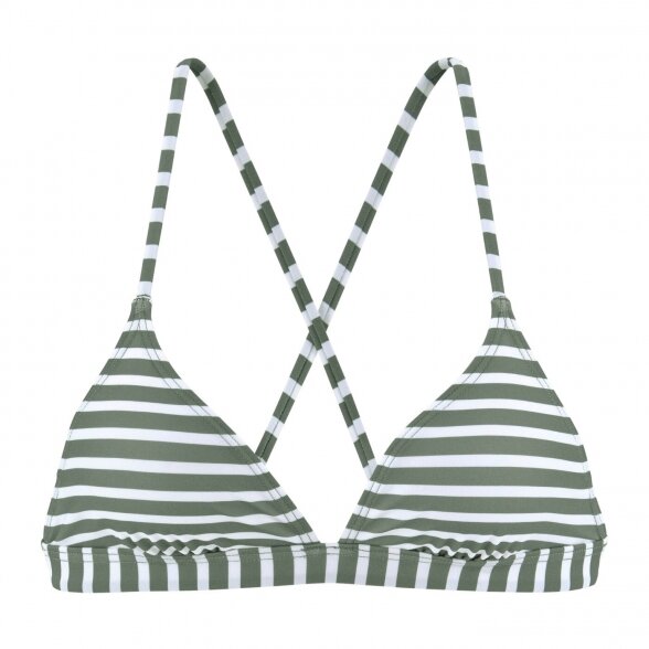 Venice Beach Summer swim bikini top Olive Stripe