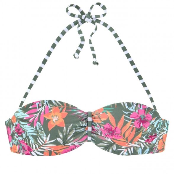 Venice Beach Summer swim bikini top Olive Flower